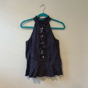 Heartsoul Navy Polka-dot Top